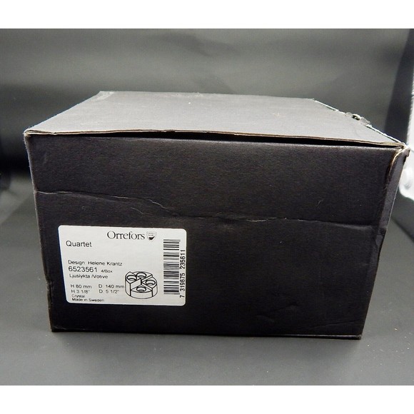 Orrefors Sweden Quartet Crystal Votive Candle Holders by Helene Krantz Set of 4 - Picture 10 of 10